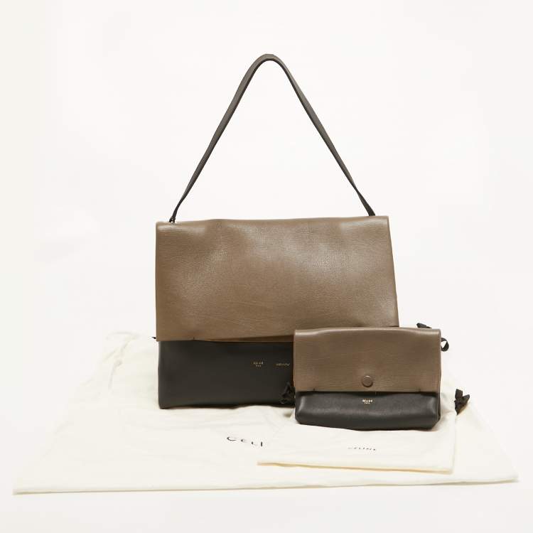 Pre Owned Celine Black/Grey Leather All Soft Shoulder Bag