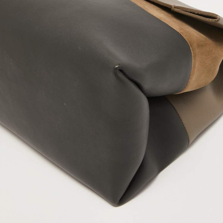 Pre Owned Celine Black/Grey Leather All Soft Shoulder Bag