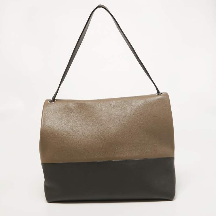 Pre Owned Celine Black/Grey Leather All Soft Shoulder Bag