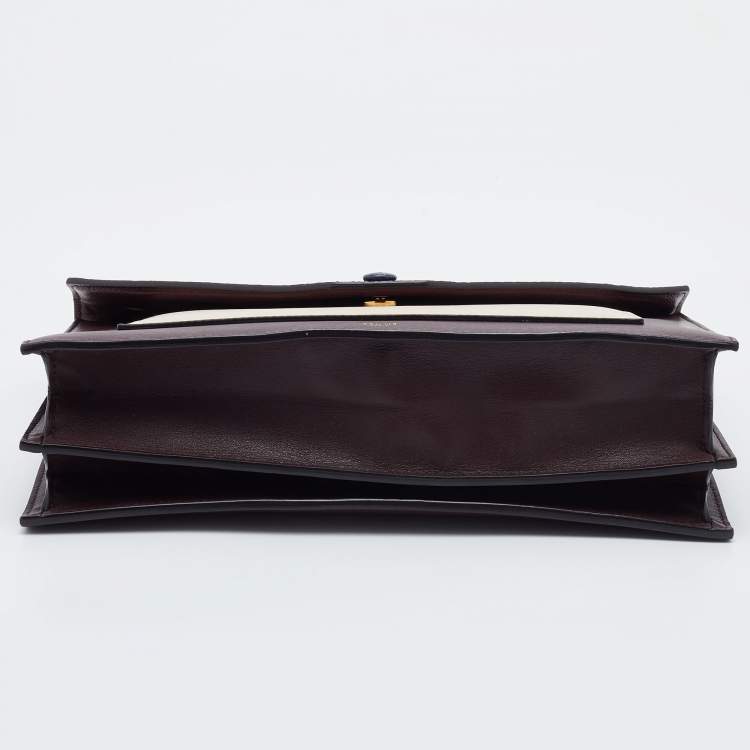 Pre Owned Celine Multicolor Leather and Watersnake Leather Pocket Envelope Shoulder Bag