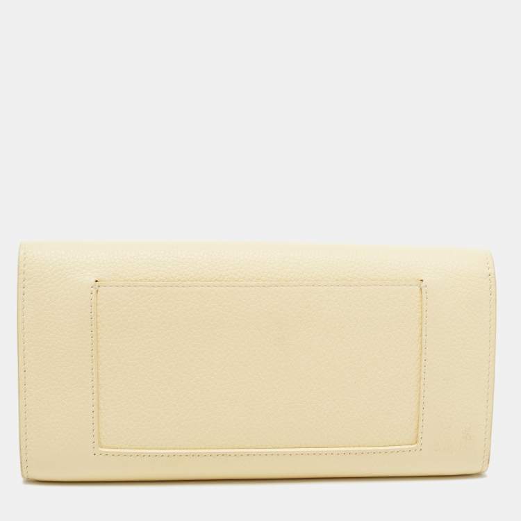 Pre Owned Celine Cream Leather Multifunction Flap Wallet