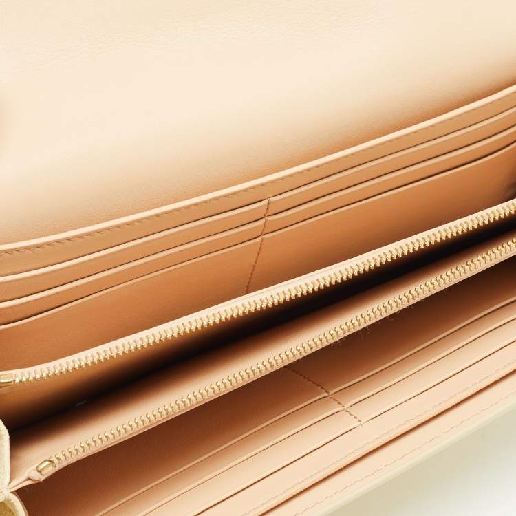 Pre Owned Celine Cream Leather Multifunction Flap Wallet