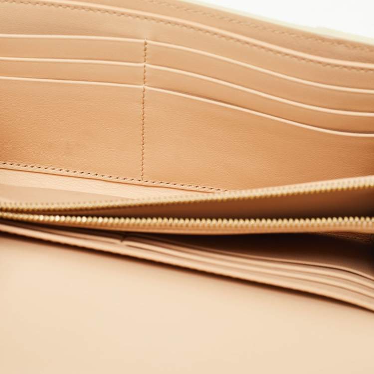 Pre Owned Celine Cream Leather Multifunction Flap Wallet