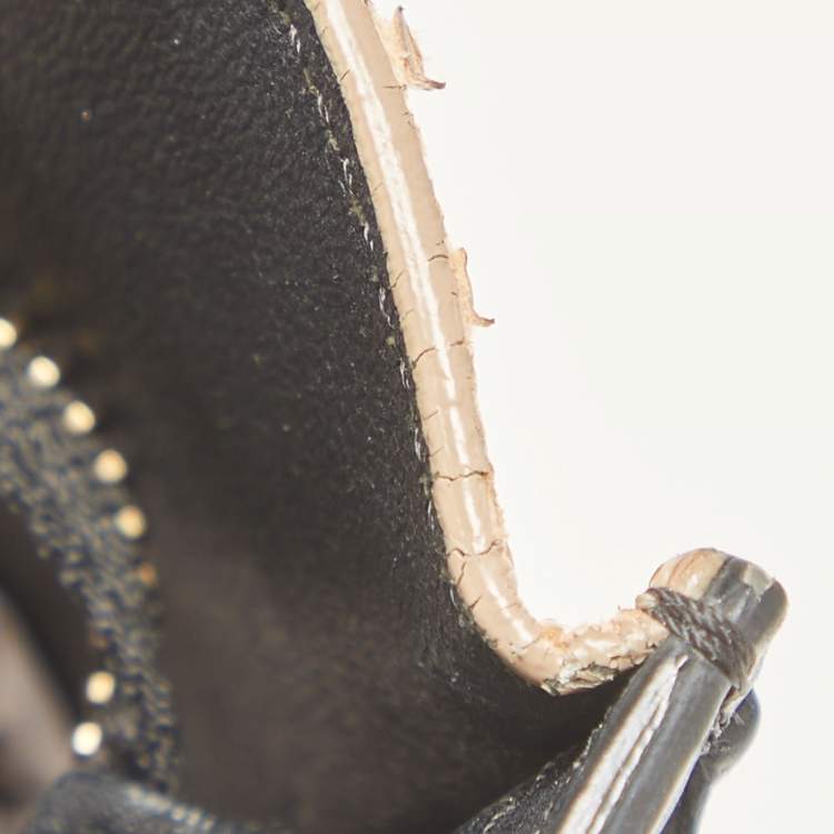 Pre Owned Celine Black/Beige Python and Leather Nano Luggage Tote