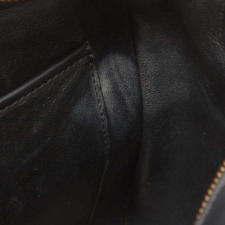 Pre Owned Celine Black/Beige Python and Leather Nano Luggage Tote