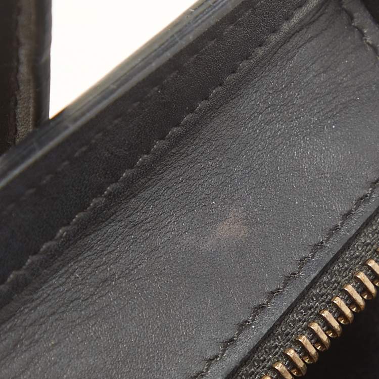 Pre Owned Celine Black/Beige Python and Leather Nano Luggage Tote