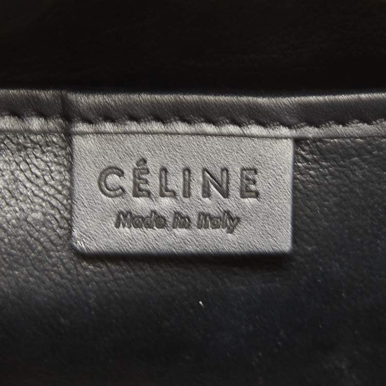 Pre Owned Celine Black/Beige Python and Leather Nano Luggage Tote