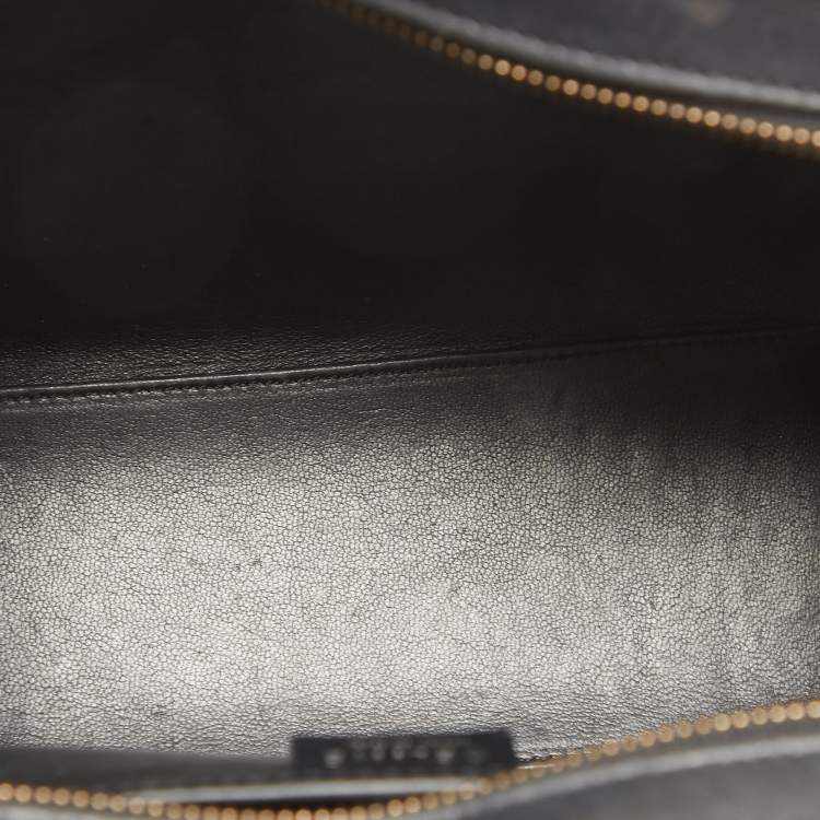 Pre Owned Celine Black/Beige Python and Leather Nano Luggage Tote