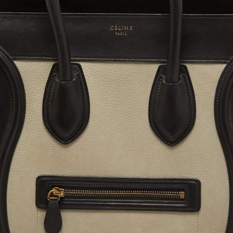 Pre Owned Celine Tricolor Nubuck and Leather Mini Luggage Tote