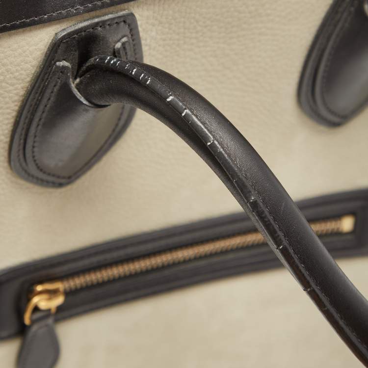 Pre Owned Celine Tricolor Nubuck and Leather Mini Luggage Tote