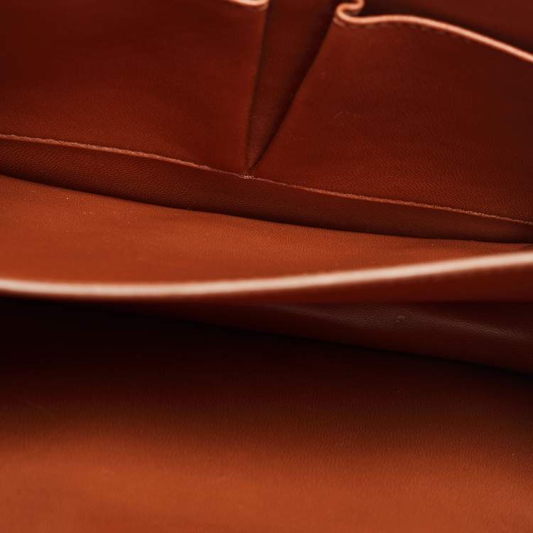 Pre Owned Celine Brown Glossy Crocodile Medium Classic Box Shoulder Bag