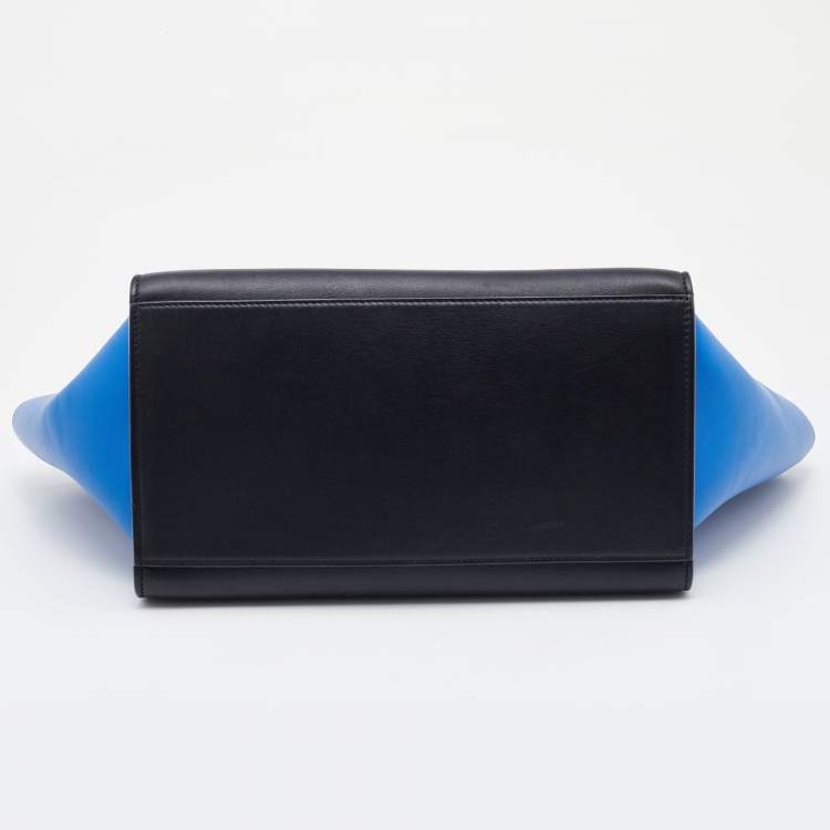 Pre Owned Celine Tri Color Leather Small Trapeze Bag