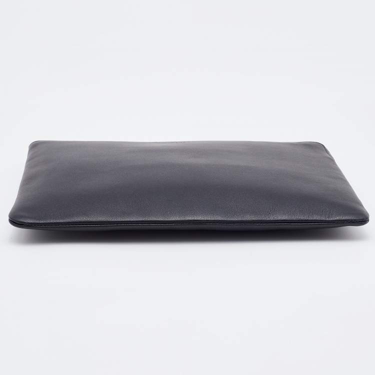 Pre Owned Celine Black Leather Zip Pouch