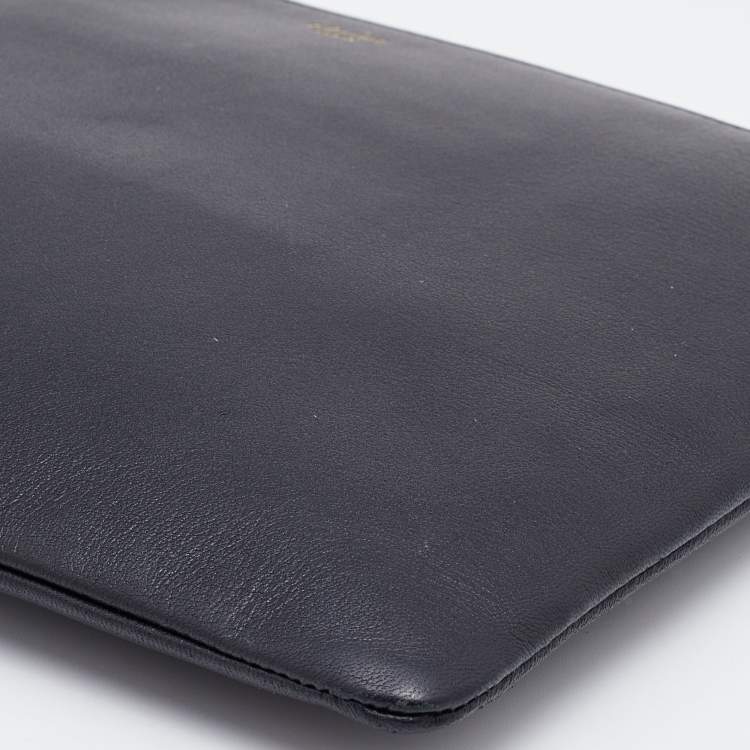 Pre Owned Celine Black Leather Zip Pouch
