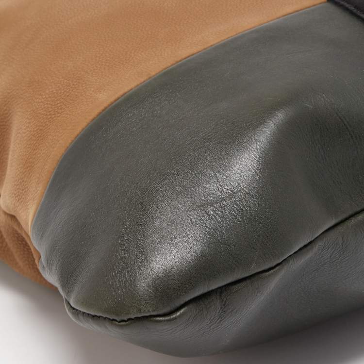 Pre Owned Celine Tricolor Leather and Suede Racer Stripe Hobo