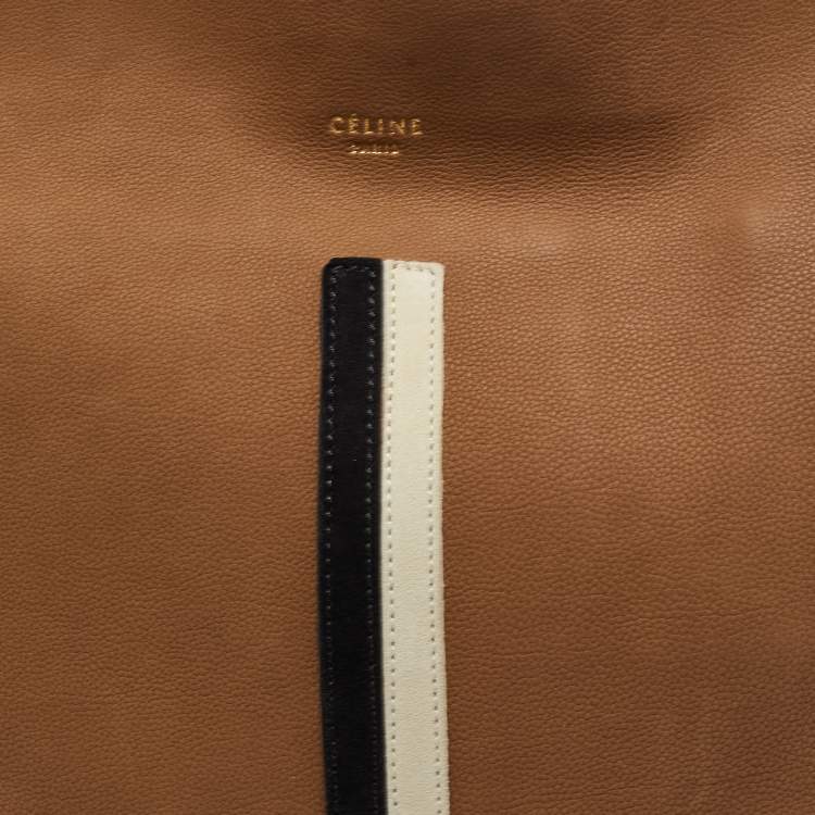 Pre Owned Celine Tricolor Leather and Suede Racer Stripe Hobo