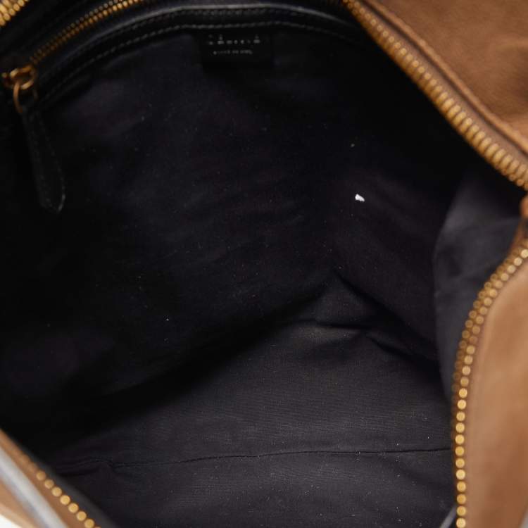 Pre Owned Celine Tricolor Leather and Suede Racer Stripe Hobo