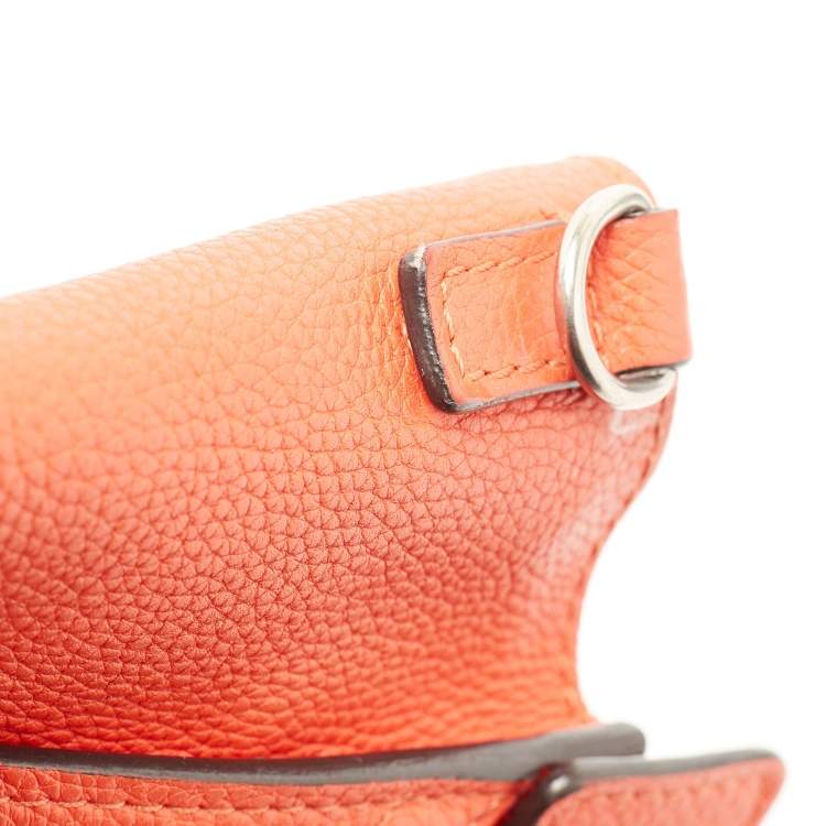 Pre Owned Céline Orange Grained Leather Nano Luggage Tote