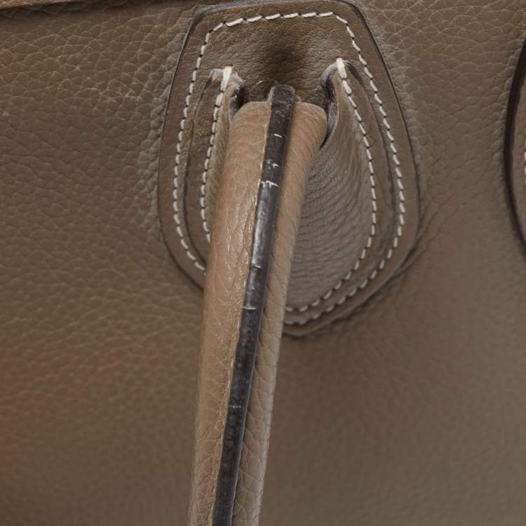Pre Owned Celine Grey Leather Micro Luggage Tote
