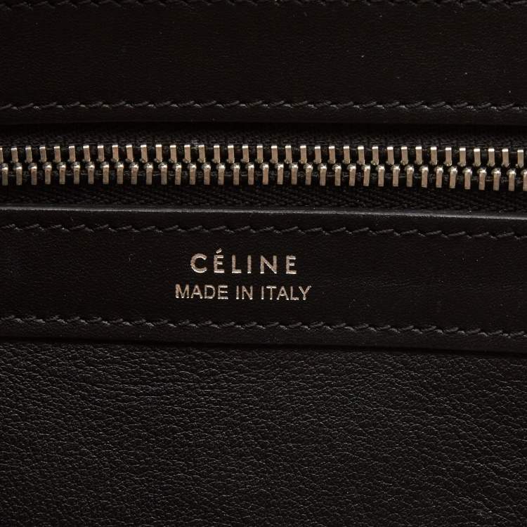 Pre Owned Celine Cream/Black Canvas and Leather Cabas Phantom Tote