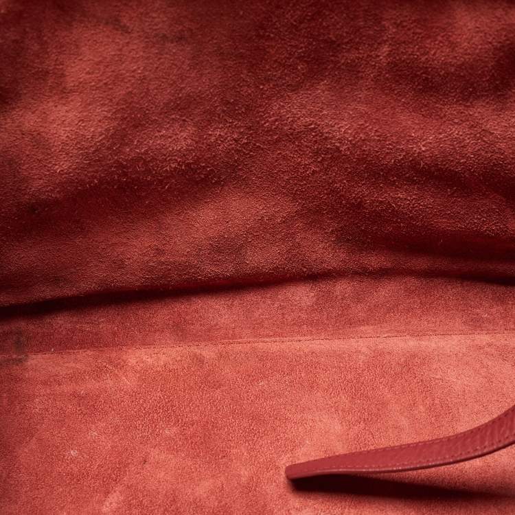 Pre Owned Celine Red Leather Medium Phantom Luggage Tote