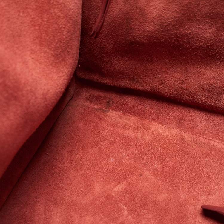 Pre Owned Celine Red Leather Medium Phantom Luggage Tote