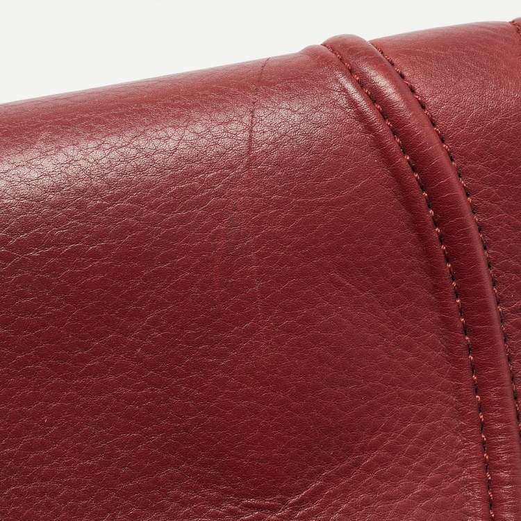 Pre Owned Celine Red Leather Medium Phantom Luggage Tote