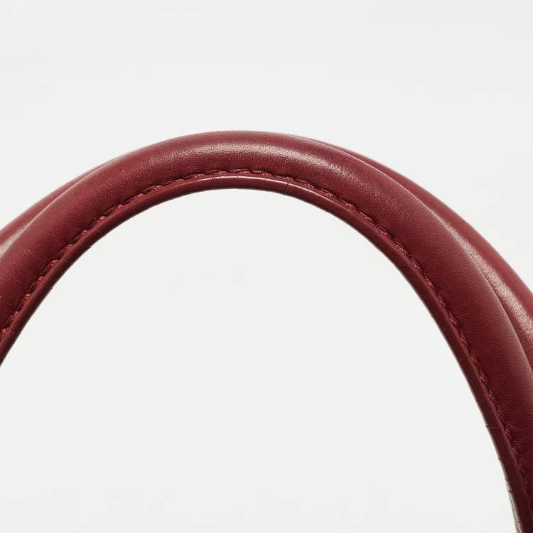 Pre Owned Celine Red Leather Medium Phantom Luggage Tote