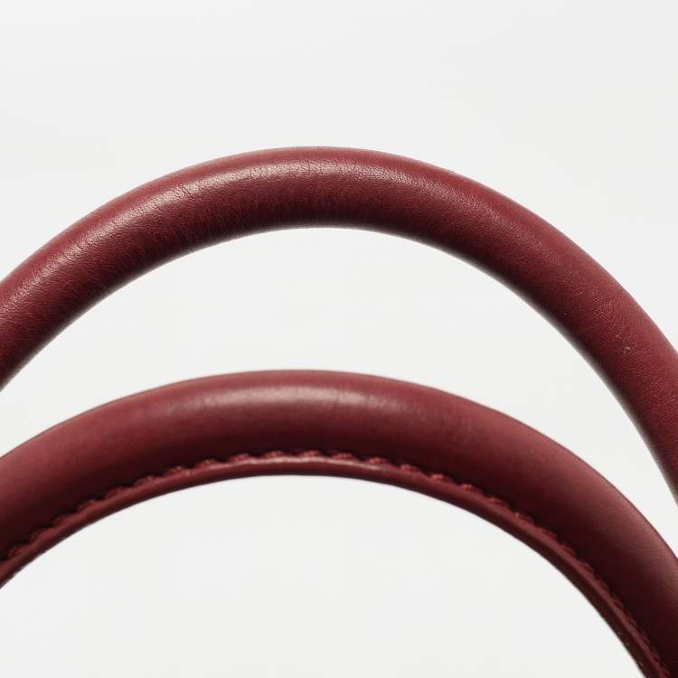 Pre Owned Celine Red Leather Medium Phantom Luggage Tote