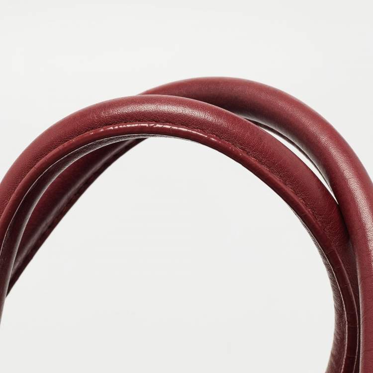 Pre Owned Celine Red Leather Medium Phantom Luggage Tote