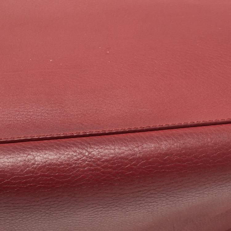 Pre Owned Celine Red Leather Medium Phantom Luggage Tote