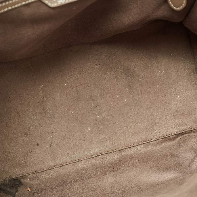 Pre Owned Celine Dark Beige Leather Mini Luggage Tote