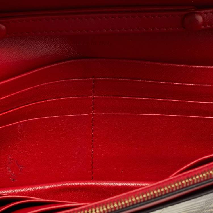 Pre Owned Celine Tricolor Lizard, Patent and Leather Pocket Envelope Wallet On Chain 