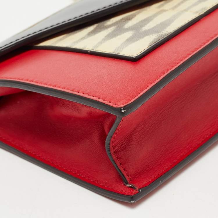 Pre Owned Celine Tricolor Lizard, Patent and Leather Pocket Envelope Wallet On Chain 