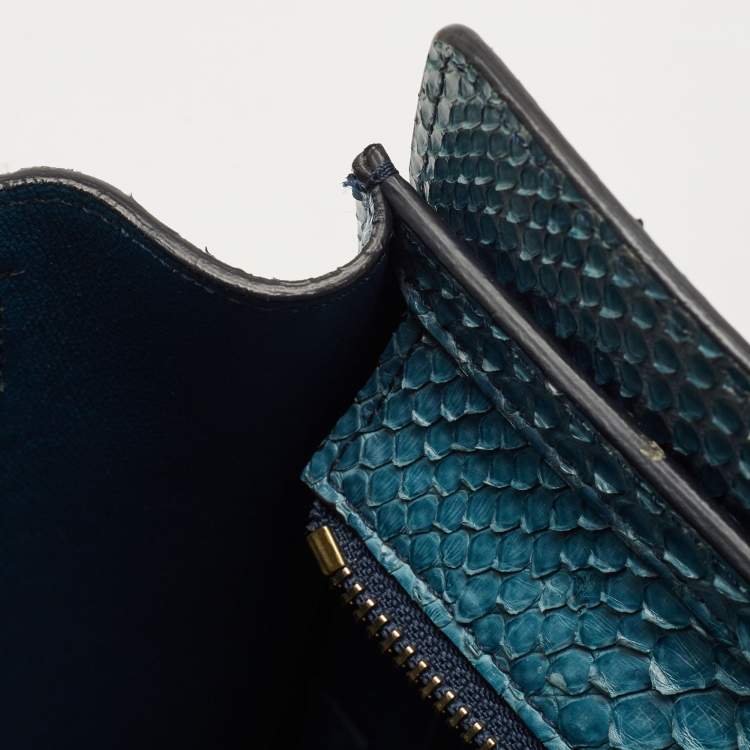 Pre Owned Céline Blue Python Nano Luggage Tote