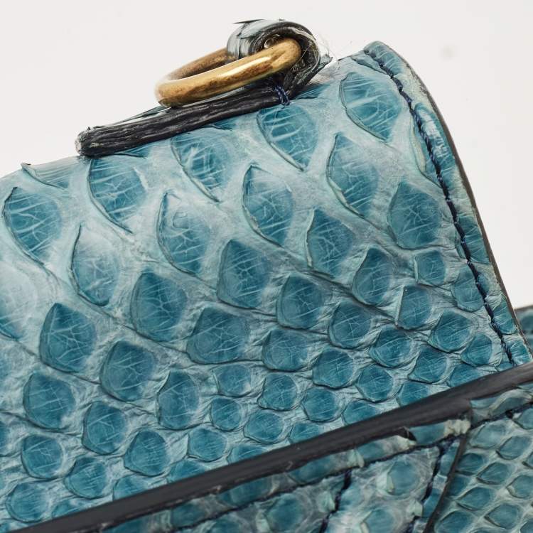 Pre Owned Céline Blue Python Nano Luggage Tote