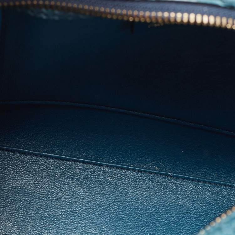Pre Owned Céline Blue Python Nano Luggage Tote