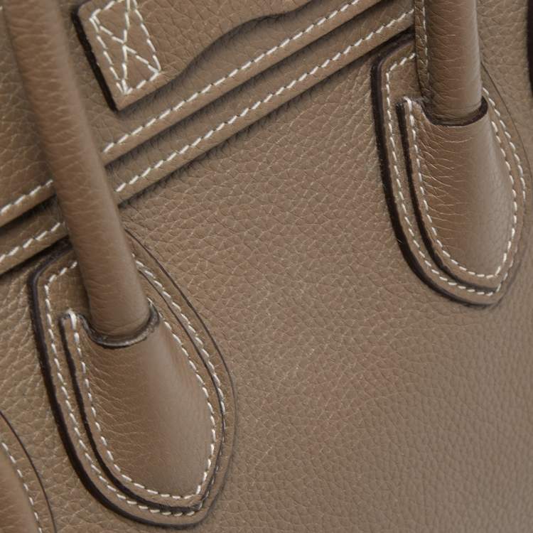 Pre Owned Celine Grey Leather Nano Luggage Tote