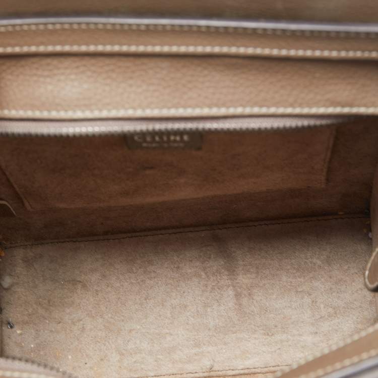 Pre Owned Celine Grey Leather Nano Luggage Tote