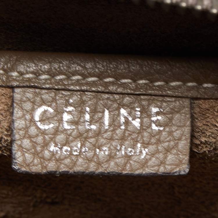Pre Owned Celine Grey Leather Nano Luggage Tote