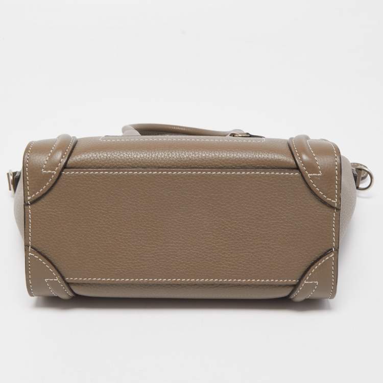 Pre Owned Celine Grey Leather Nano Luggage Tote