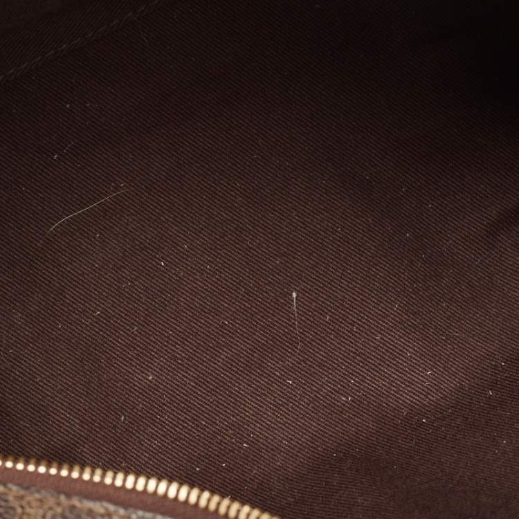 Pre Owned Celine Brown Macadam Coated Canvas and Leather Boston Bag