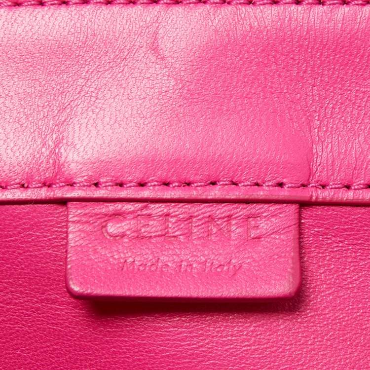 Pre Owned Celine Magenta/Orange Leather Horizontal Cabas Tote