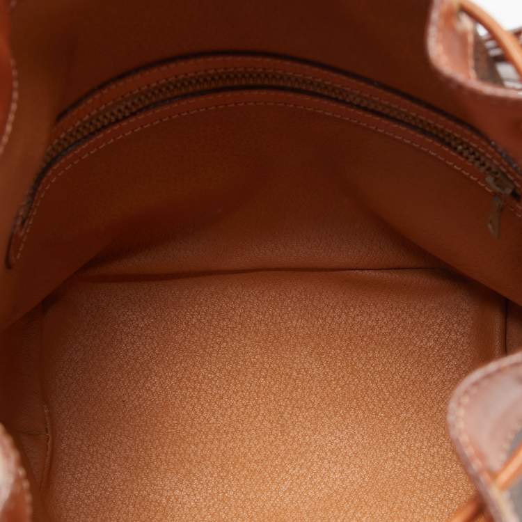 Pre Owned Celine Brown Macadam PVC Vintage Drawstring Bucket Bag