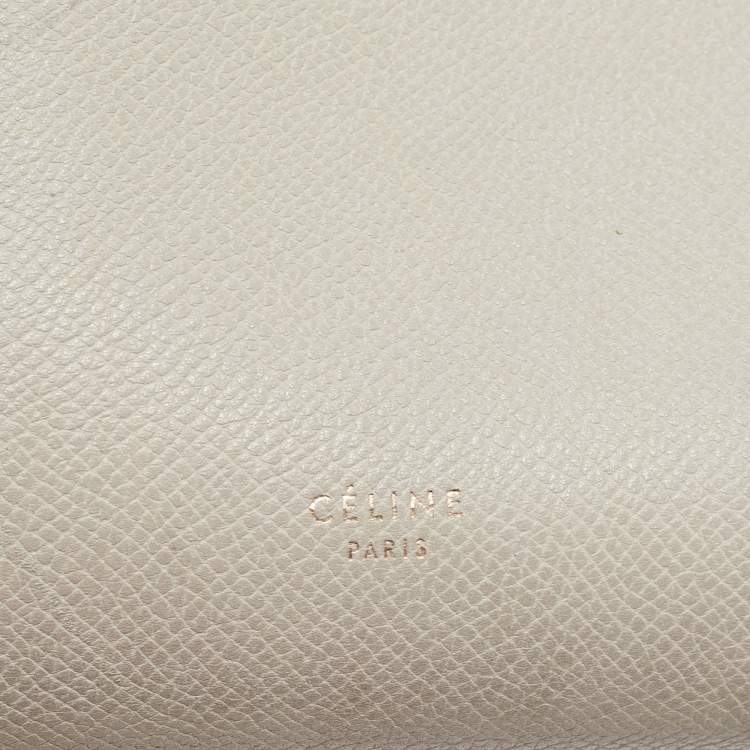 Pre Owned Celine Grey Leather Micro Belt Top Handle Bag