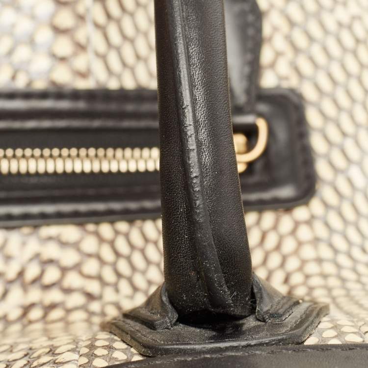 Pre Owned Celine Tricolor Watersnake and Leather Mini Luggage Tote
