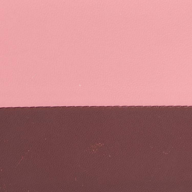 Pre Owned Celine Pink/Red Leather Zip Around Wallet