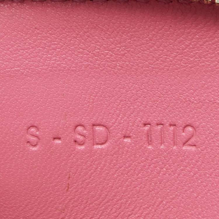 Pre Owned Celine Pink/Red Leather Zip Around Wallet