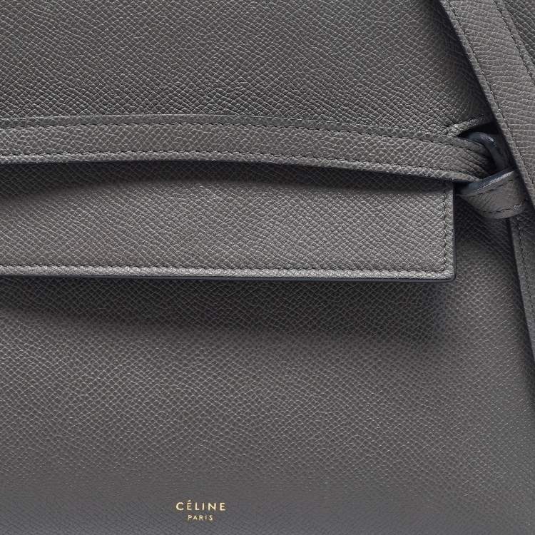 Pre Owned Celine Grey Leather Mini Belt Top Handle Bag