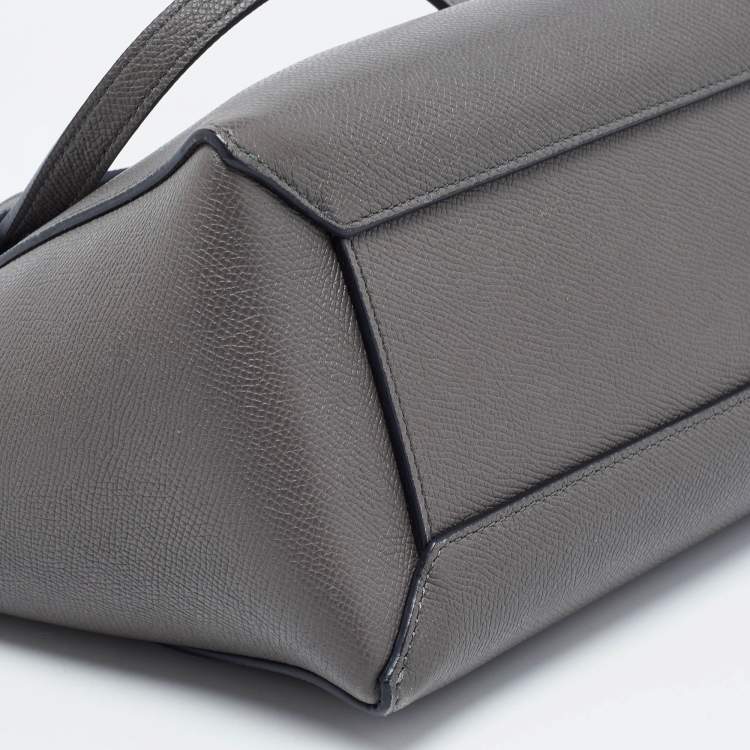 Pre Owned Celine Grey Leather Mini Belt Top Handle Bag